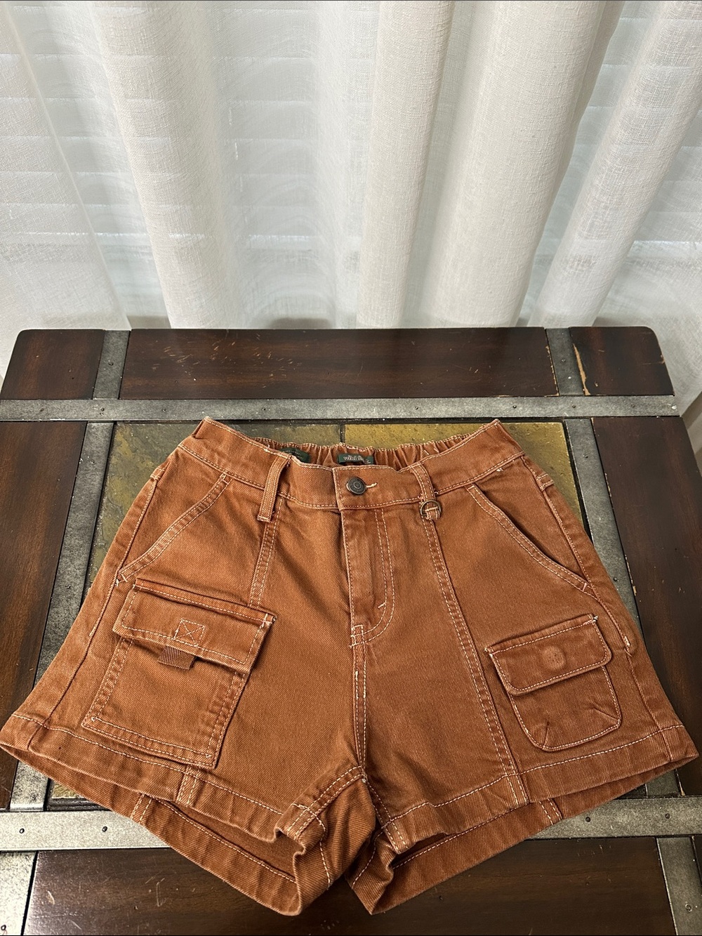 wild fable Rust Cargo Shorts with Utility Pockets